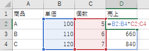 売上を計算（スピル化）