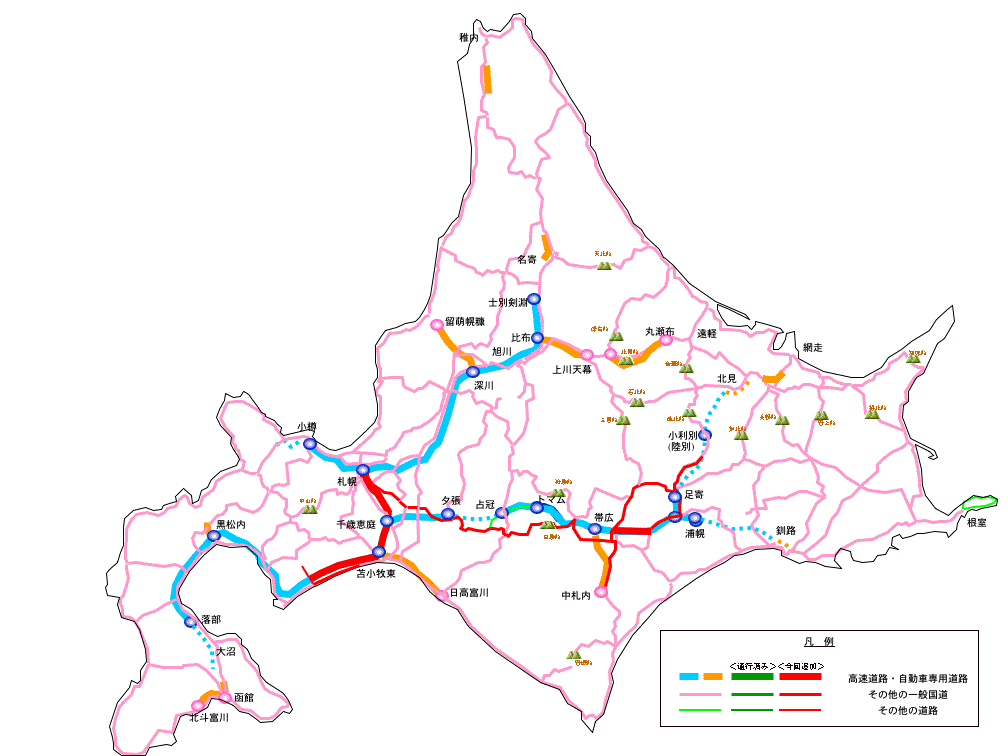 地図(走行済み:北海道)