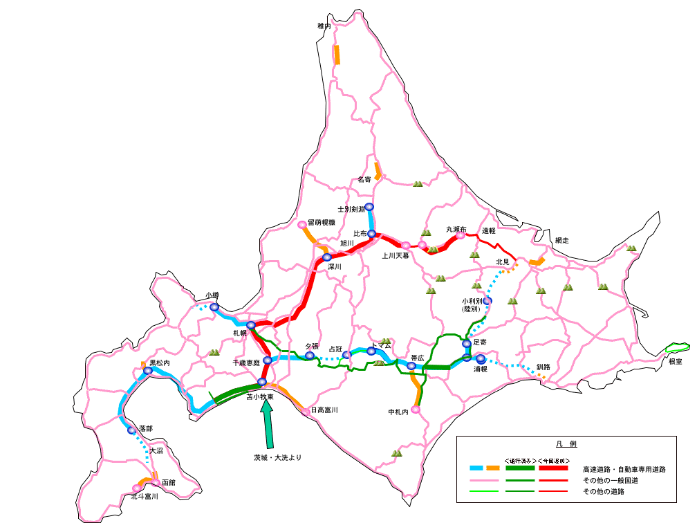 地図(走行済み:北海道)