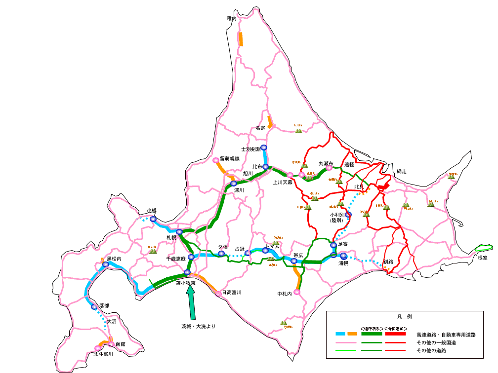 地図(走行済み:北海道)
