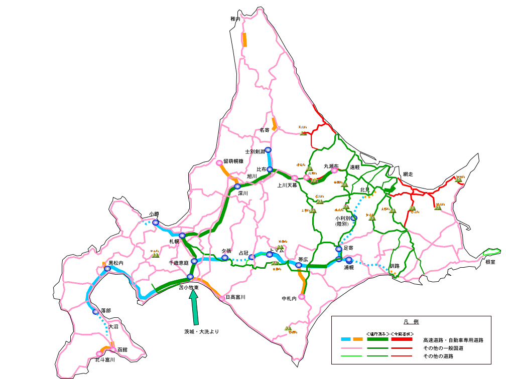 地図(走行済み:北海道)