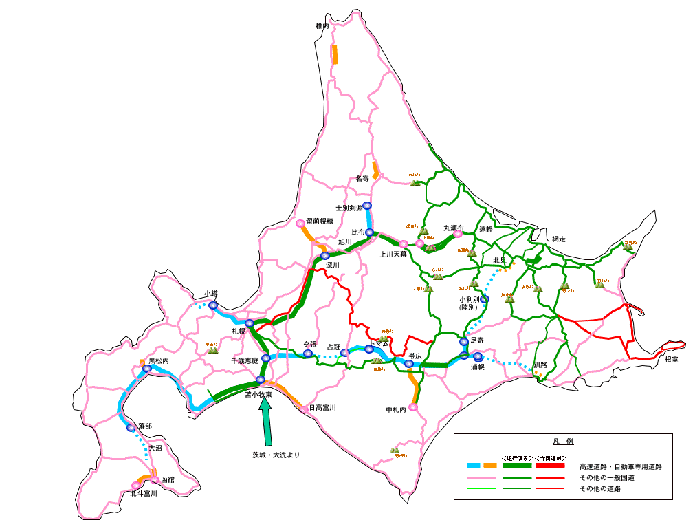 地図(走行済み:北海道)