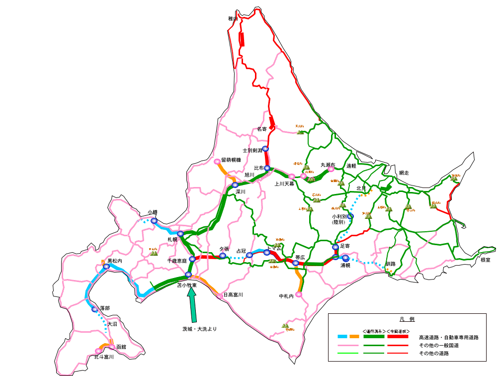 地図(走行済み:北海道)