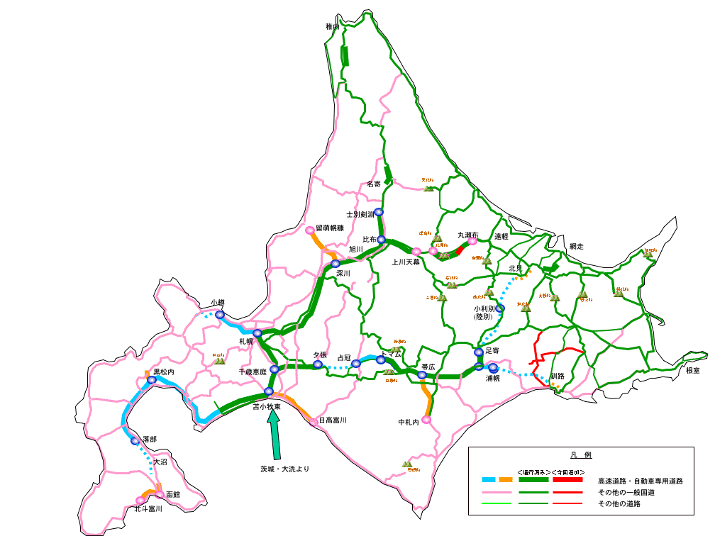 地図(走行済み:北海道)